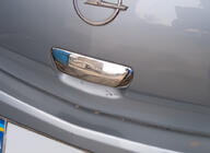 Opel Corsa D 2007-2014 Cubierta de manija de puerta trasera en acero inoxidable OmsaLine - Acero Inoxidable Italiano foto 1