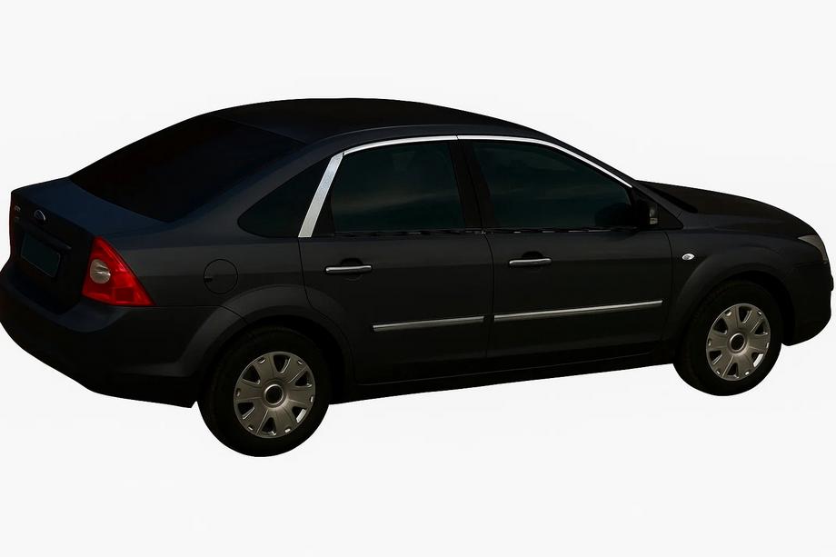Ford Focus II 2005-2008 Molduras superiores de ventana HB (6 uds, acero inoxidable) Image