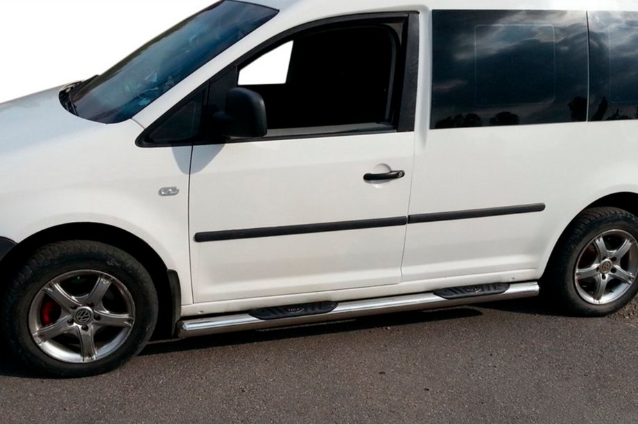 Volkswagen Caddy 2010-2015 Barras Laterales BB002 (2 uds, acero inoxidable) 70 mm, Base Maxi Foto 3