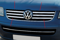 Volkswagen T5 Multivan 2003–2010 Cubiertas de Parrilla Cromadas (6 uds, Acero Inoxidable) foto 1