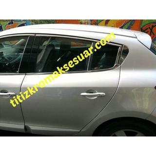 Molduras superiores de ventana (HB, 6 pzs, acero inoxidable) Renault Megane III 2009-2016 foto 4