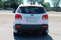 Kia Sorento II XM 2009-2014 Esquinas traseras dobles AK003-Doble (acero inoxidable) foto 3