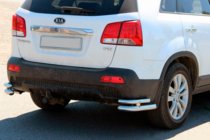 Kia Sorento II XM 2009-2014 Esquinas traseras dobles AK003-Doble (acero inoxidable) foto 1