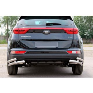 Protector Trasero Esquinas Dobles AK003 Doble (Acero Inoxidable) Kia Sportage 2015-2021 foto 1