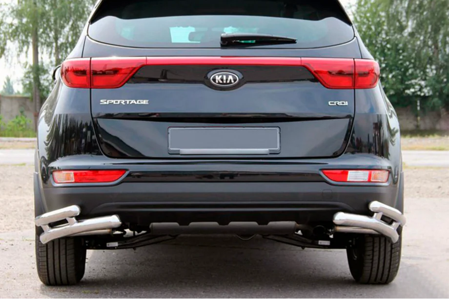 Kia Sportage 2015-2021 Protector Trasero Esquinas Dobles AK003 Doble (Acero Inoxidable) Foto 1