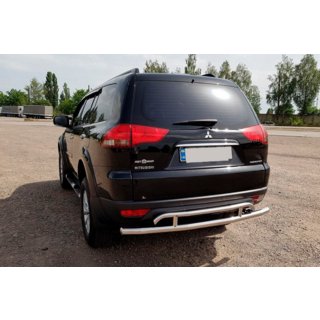 Protector trasero AK002-2 (2 uds, acero inoxidable) Mitsubishi Pajero Sport 2008-2015 foto 1