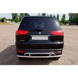 Protector trasero AK002-2 (2 uds, acero inoxidable) Mitsubishi Pajero Sport 2008-2015 foto 2