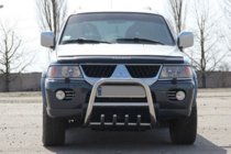 Mitsubishi Pajero Sport 1996-2007 Defensa Delantera QT006 (Acero Inoxidable) foto 2