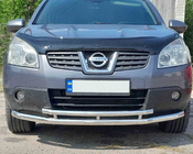 Nissan Qashqai 2007-2010 Defensa frontal doble ST014 (acero inoxidable) foto 1