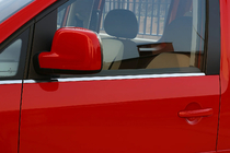Volkswagen Caddy 2010-2015 Molduras inferiores de ventana acero inoxidable Delanteros, Carmos - Acero Turco foto 2