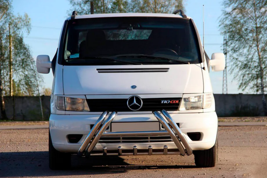 Mercedes Vito W638 1996-2003 Defensa delantera Kelebek WT011 (acero inoxidable) Foto 3