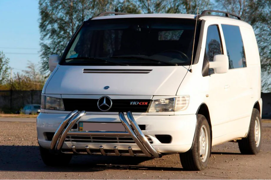 Mercedes Vito W638 1996-2003 Defensa delantera Kelebek WT011 (acero inoxidable) Foto 1