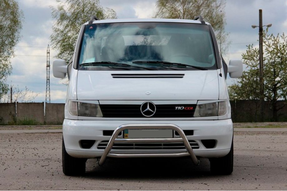 Mercedes Vito W638 1996-2003 Defensa Delantera WT022 (Acero Inoxidable) Image