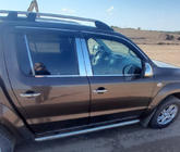 Volkswagen Amarok 2010-2022 Molduras de ventana acero inoxidable (4 tiras) Carmos - Acero Inoxidable Turco foto 3