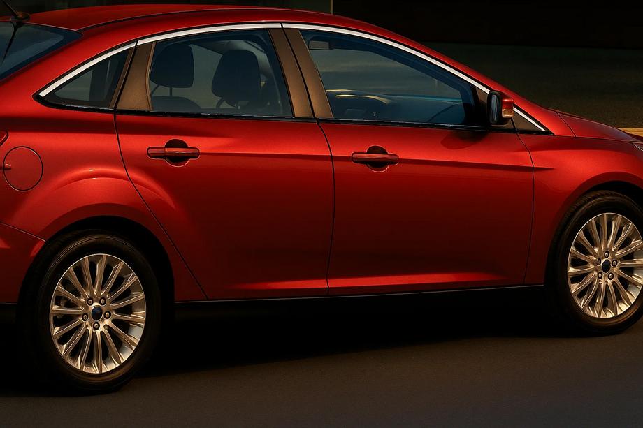 Ford Focus III 2011-2017 Molduras superiores de ventana acero inoxidable (8 uds) Sedán, OmsaLine - Acero Inoxidable Italiano Image