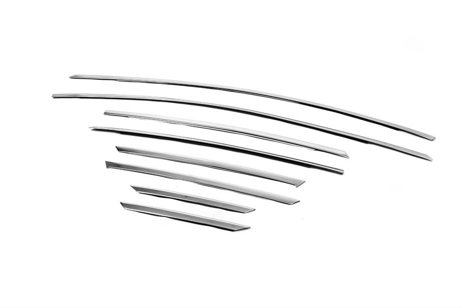 Ford Focus III 2011-2017 Molduras superiores de ventana acero inoxidable (8 uds) Sedán, OmsaLine - Acero Inoxidable Italiano Foto 3