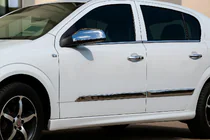 Opel Astra H 2004-2013 Molduras de Puerta Acero Inoxidable (4 uds) Hatchback, OmsaLine - Acero Inoxidable Italiano foto 1