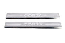 Opel Corsa C 2000-2006 Protecciones de umbral Carmos V2 (2 uds, acero inoxidable) foto 2