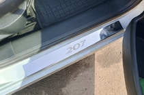 Peugeot 207 2006–2014 Protecciones de umbral Carmos (4 uds, acero inoxidable) foto 1