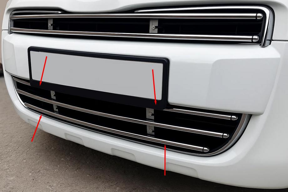 Peugeot Partner Tepee 2008-2018 Parrilla completa (acero inoxidable) 2008-2012 Image