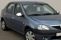 Renault Logan I 2005-2008 Cubiertas de espejos completas (2 uds) Carmos - Plástico Cromado foto 1