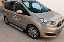 Ford Courier 2014-2023 Estribos Laterales Maya V2 (2 uds., Aluminio) foto 1