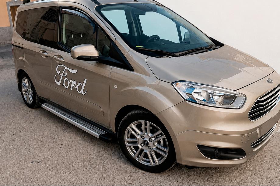 Ford Courier 2014-2023 Estribos Laterales Maya V2 (2 uds., Aluminio) Image