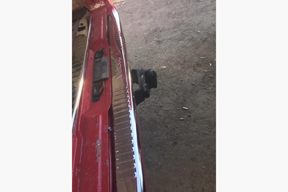 Mercedes Viano 2004-2014 Protector de parachoques trasero con borde (Omsa, acero inoxidable) Sin Inscripción, Mate Foto 2