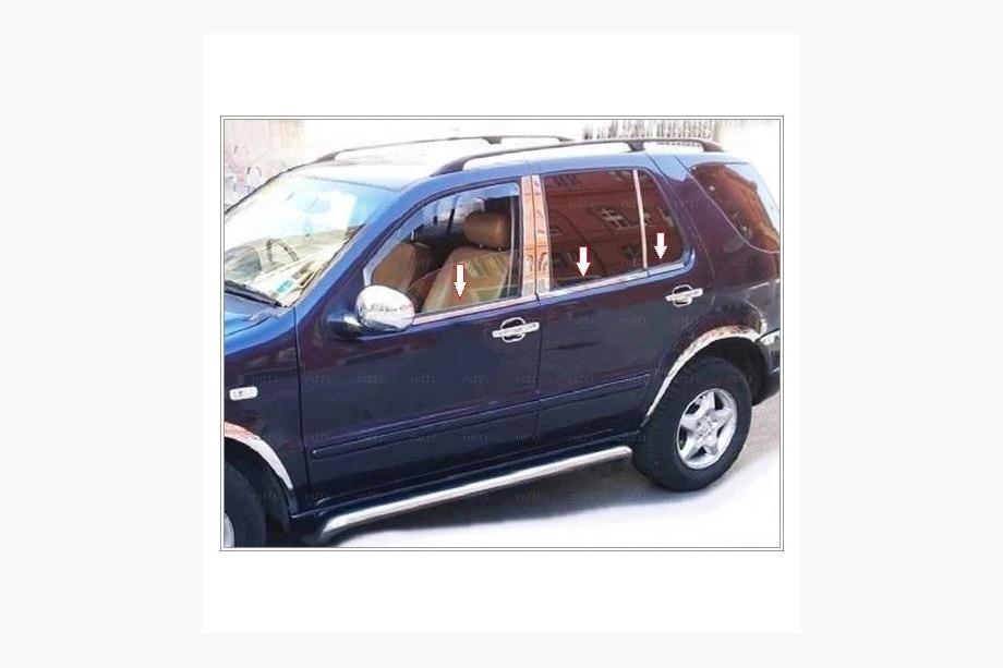 Mercedes ML W163 1997-2005 Molduras exteriores de ventanas acero inoxidable (6 piezas) OmsaLine - Acero Inoxidable Italiano Foto 5