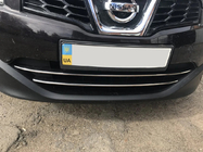Nissan Qashqai 2010-2014 Tiras para parrilla inferior (2 uds., acero inoxidable) foto 1