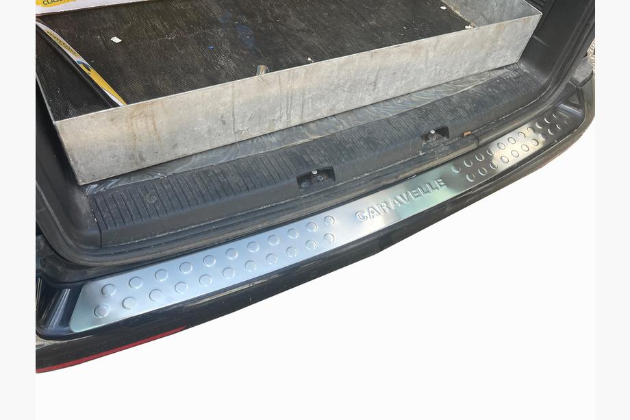 Volkswagen T5 2010-2015 Protector de parachoques trasero recto (Omsa, acero inoxidable) Multivan Image