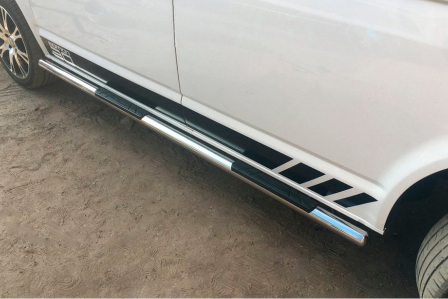 Volkswagen T5 2010-2015 Barras Laterales (2 uds., Acero Inoxidable) 70mm, Batalla Corta Foto 9