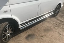 Volkswagen T5 Multivan 2003–2010 Barras Laterales (2 uds., Acero Inoxidable) 60mm, Batalla Larga foto 1