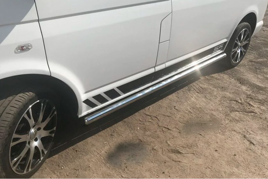 Volkswagen T5 Multivan 2003–2010 Barras Laterales (2 uds., Acero Inoxidable) 60mm, Batalla Larga Image