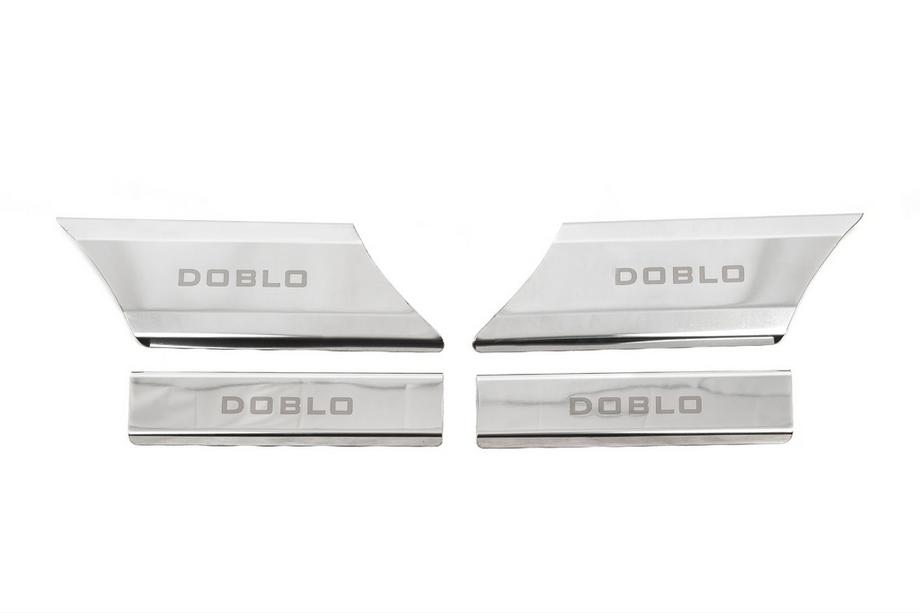 Fiat Doblo I 2005-2010 Protecciones de umbral interior (Carmos V1, acero inoxidable) 4 Puertas Image