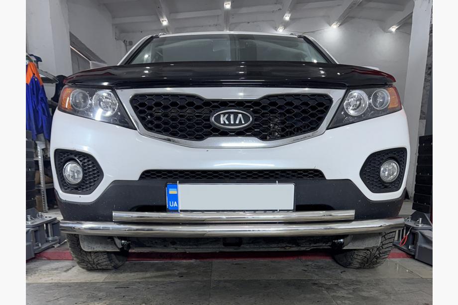 Kia Sorento II XM 2009-2014 Defensa delantera inferior acero inoxidable Foto 1