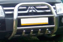 Mitsubishi Pajero Wagon IV 2006-2021 Defensa Delantera QT011 (Acero Inoxidable) foto 3