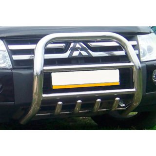 Defensa Delantera QT011 (Acero Inoxidable) Mitsubishi Pajero Wagon IV 2006-2021 foto 3
