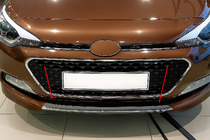 Hyundai I-20 2014-2020 Moldura de parrilla 2014-2018 (2 uds, acero inoxidable) foto 3