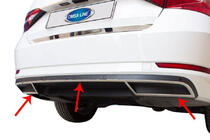 Skoda Superb 2015-2024 Protector de extremo de parachoques trasero OmsaLine (3 uds, acero inoxidable) foto 1