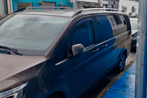 Mercedes Viano 2004-2014 Barras de Techo Cromo CAN Diseno Original (Pies Metalicos) Batalla Corta foto 8