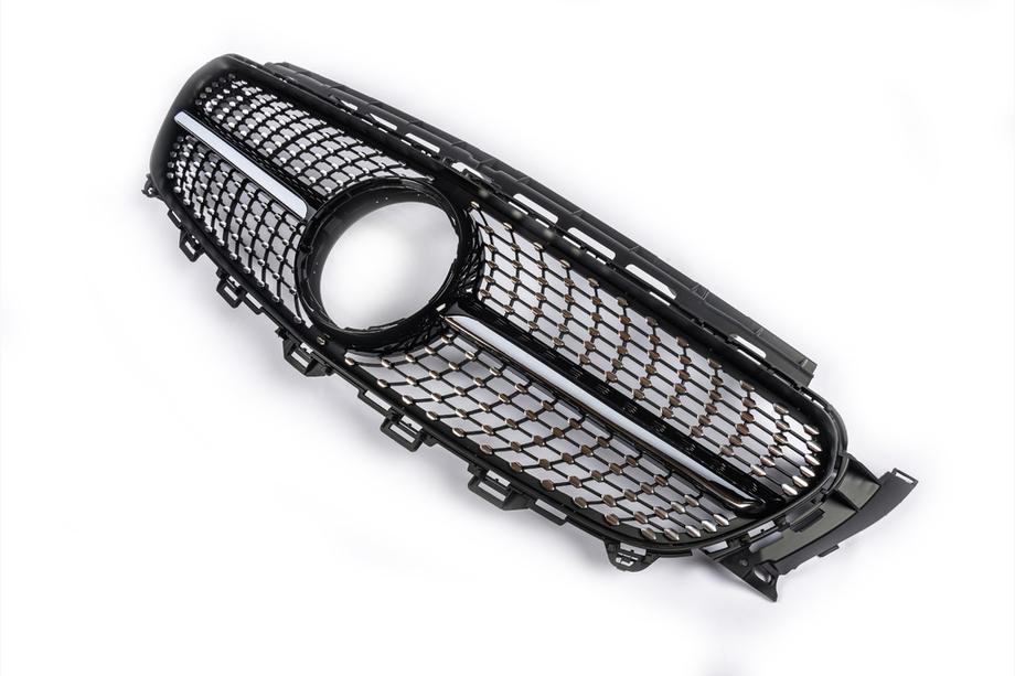 Mercedes E-class W213 2016-2023 Parrilla Delantera Diamond Black (para Avantgarde/AMG-Line/E43 AMG/E53 AMG 2016-2020) Con soporte para cámara Foto 3