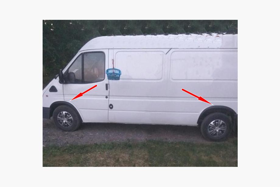 Ford Transit 1991-2000 Aletines de aleta (4 uds, negros) Image