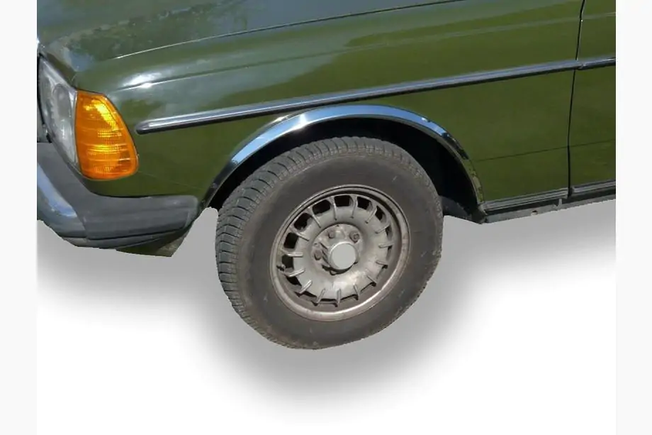 Mercedes W123 1975-1986 Aletines de aleta (4 uds, acero inoxidable) Image