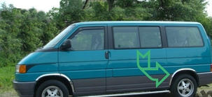 Volkswagen T4 Caravelle/Multivan 1990–2003 Aletines de aleta (4 uds, acero inoxidable) foto 5