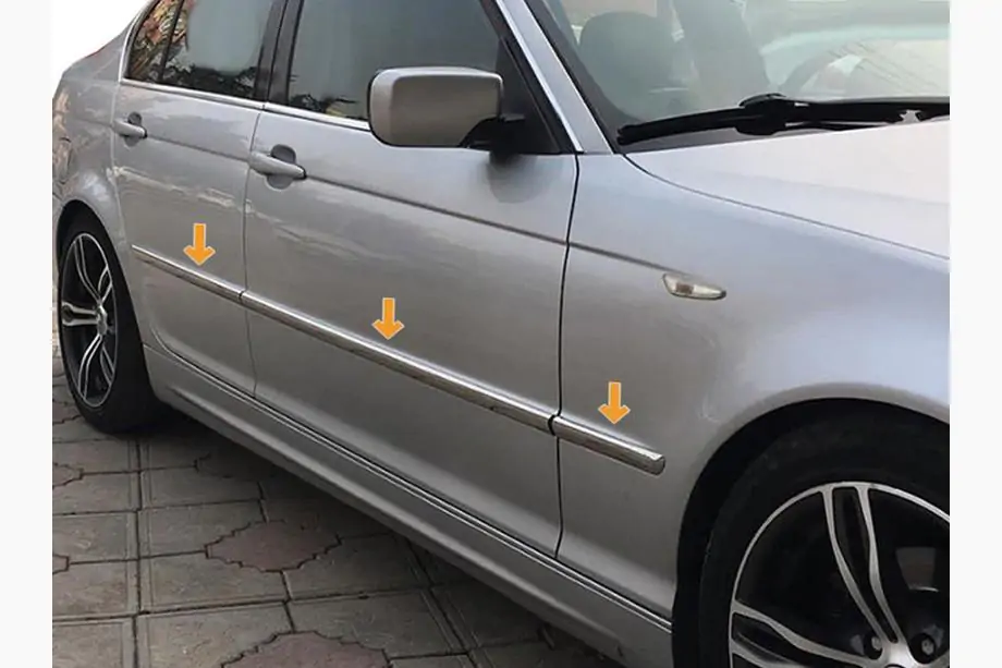 BMW 3 Series E46 1998-2006 Molduras de Puerta Cromadas Acero Inoxidable Image