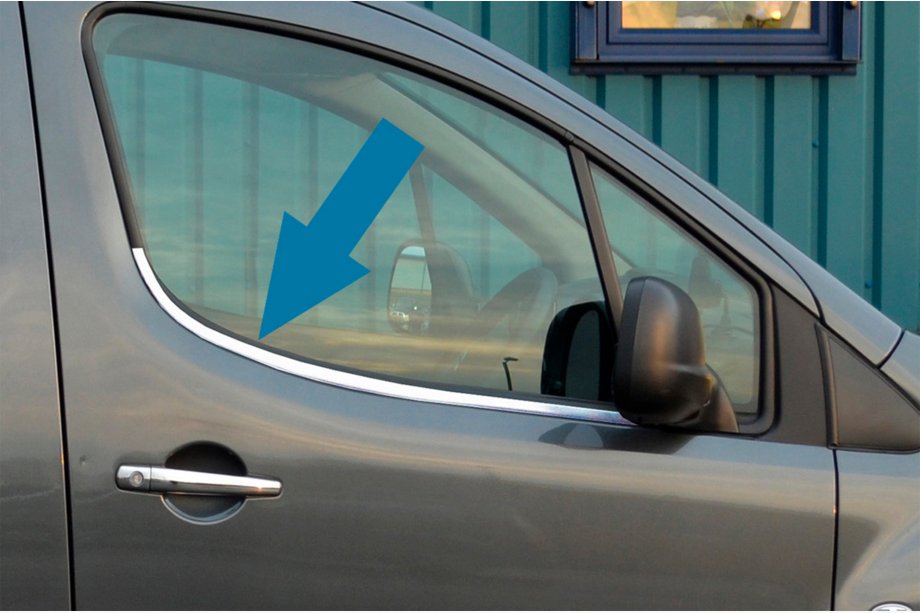Citroen Berlingo 2008-2018 Molduras de Ventanas de Acero Inoxidable Image