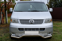 Volkswagen T5 Transporter 2003-2010 Defensa delantera Wave ST007 (acero inoxidable) foto 1