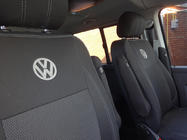 Volkswagen T5 Caravelle 2004-2010 Fundas de Asientos de Coche (Cuero Ecológico y Tela, Premium) Juego completo interior y asientos delanteros (1+1) foto 12