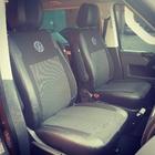 Volkswagen T5 Caravelle 2004-2010 Fundas de Asientos de Coche (Cuero Ecológico y Tela, Premium) Juego completo interior y asientos delanteros (1+1) foto 7